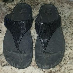 Fitflop black sequin sandals